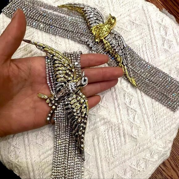 Zara Bird Rhinestone Chocker Necklace - Picture 4 of 17